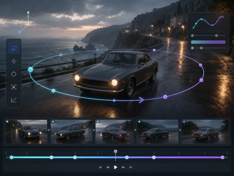 Kling Motion Control camera path editing with keyframe timeline